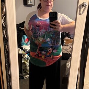 Disney White and Multicolor Mickey Mouse Short Sleeve Tee